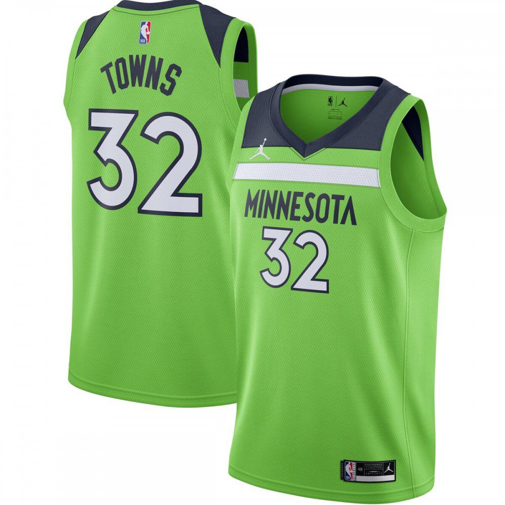 Karl-Anthony Towns Minnesota Timberwolves Jordan Brand 2020/21 Swingman Jersey - Statement Edition - Green-Pro Kit Vault | Brand New 26/27 Sports Jerseys